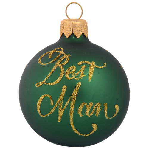 green shooting star personlised christmas bauble 6cm