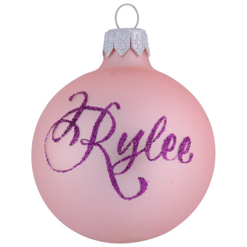 baby pink shooting star personalised christmas bauble