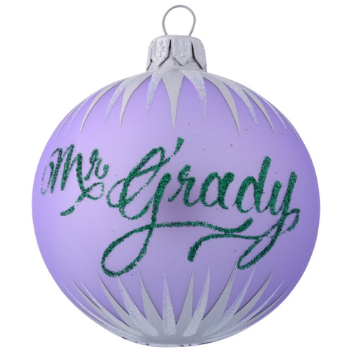 Lavender Personalised Christmas Bauble with White Icicles 8cm personalised 2