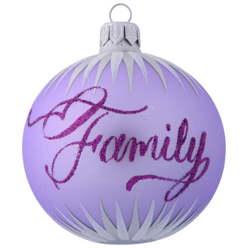 Lavender Personalised Christmas Bauble with White Icicles 8cm personalised 3