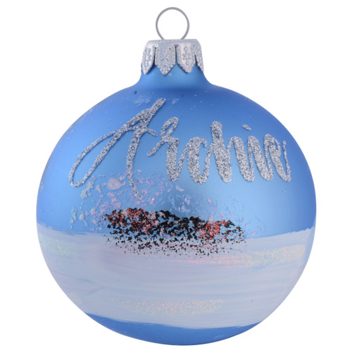 Baby Blue Personalised Christmas Bauble with Tree