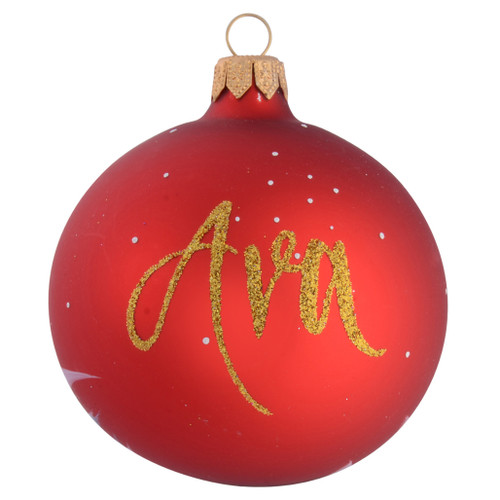 red personalised christmas bauble with santa 2