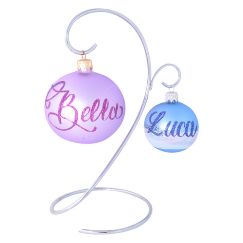 silver bauble display stand with small and medium bauble display