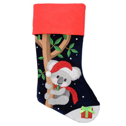 koala in santa hat personalised stocking