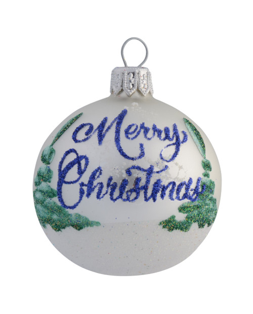 white christmas bauble with snowman