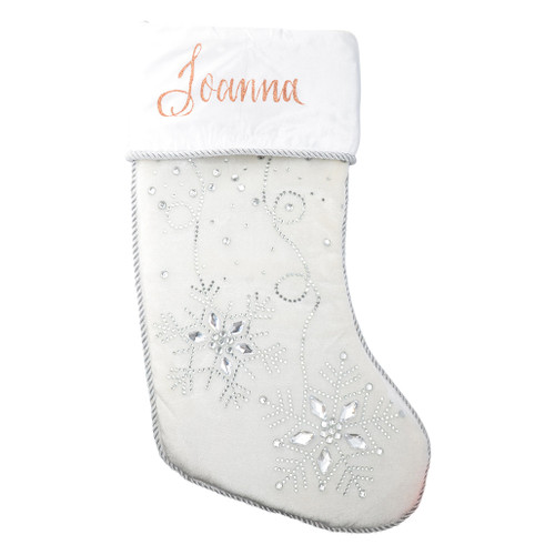 white snowflake stocking