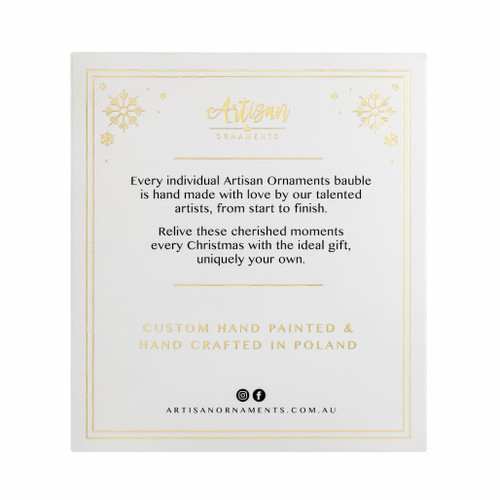 back of premium gift box displaying company text
