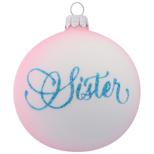 Teddy Bear with Pink Present for Girls Personalised Christmas Bauble - Baby Pink - 8cm personalised 2