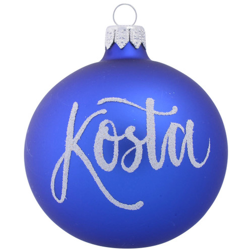 Greek Flag on Blue Personalised Christmas Bauble 8cm personalised #3