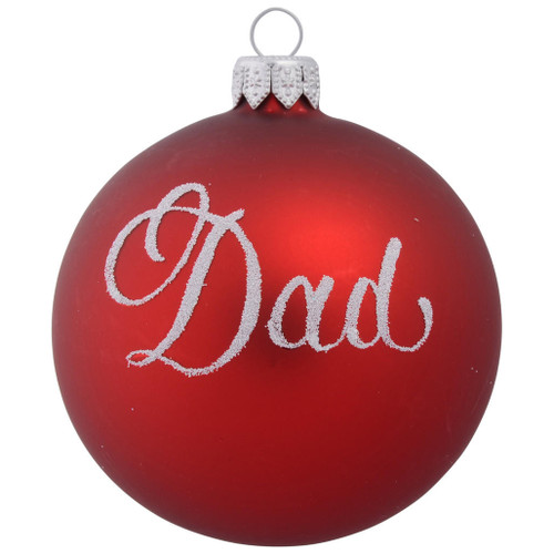 Sitting Reindeer with Christmas Hat Personalised Christmas Bauble - Red - 8cm