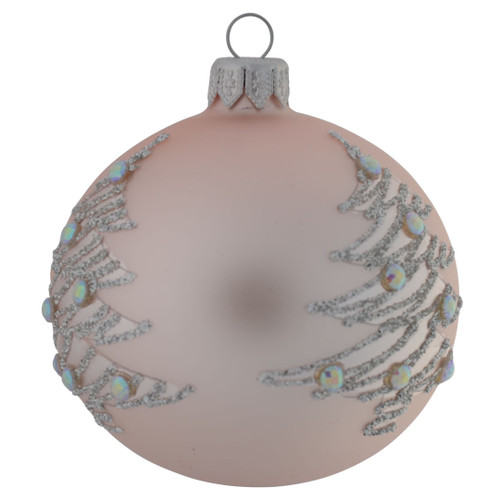 Baby Pink Christmas Tree Personalised Christmas Bauble - 8cm - Front