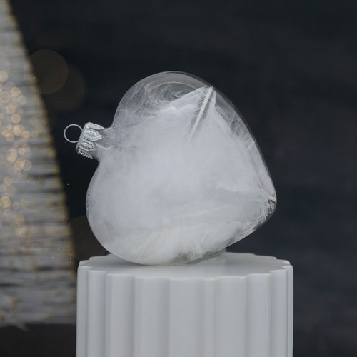 Clear Forever in our Hearts Christmas Bauble  9cm back