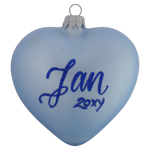 Baby Blue Heart Shaped Ornament - 9cm - Personalised