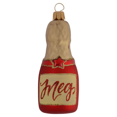 Vino Bottle Shape - Personalised Christmas Bauble - 9 cm