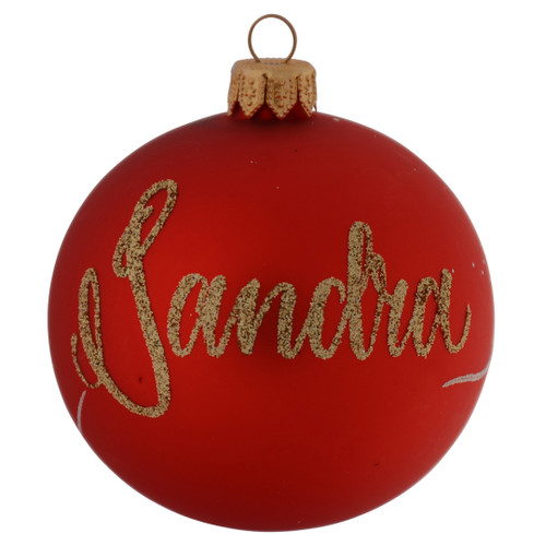 Red Christmas Ornament with Dove - 8cm - Personalised