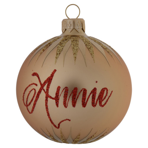 Gold Personalised Christmas Bauble with Gold Icicles - 8cm
