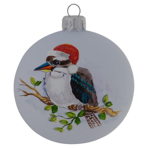 Baby Blue Kookaburra Personalised Christmas Bauble - 8cm