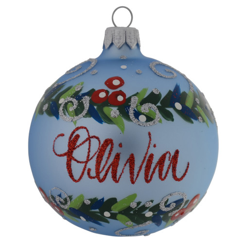 Baby Blue Ornament with Flower Crown - 8cm