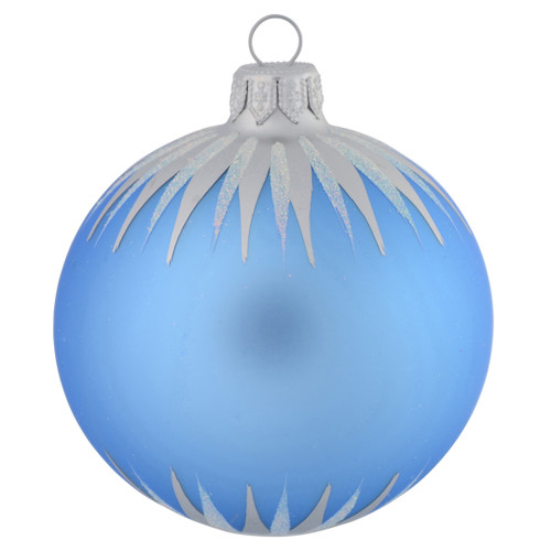 Baby Blue Personalised Christmas Bauble with White Icicles - 8cm