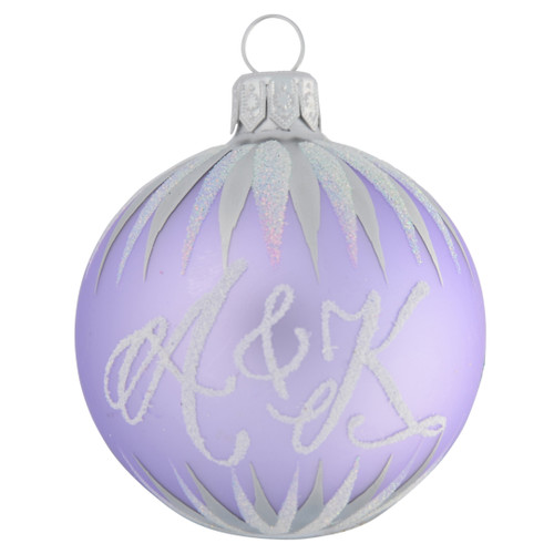 Lavender Icicle Personalised Christmas Bauble - 6cm - with Name 2