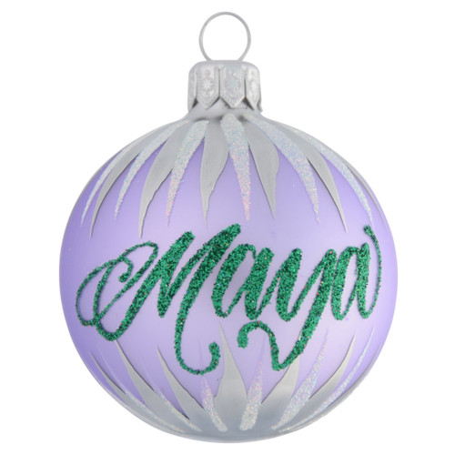 Lavender Icicle Personalised Christmas Bauble - 6cm - with Name