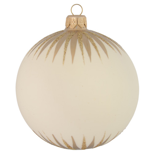 Cream Personalised Christmas Bauble with Gold Icicles - 10cm