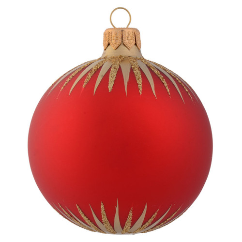 Red Personalised Christmas Bauble with Gold Icicles