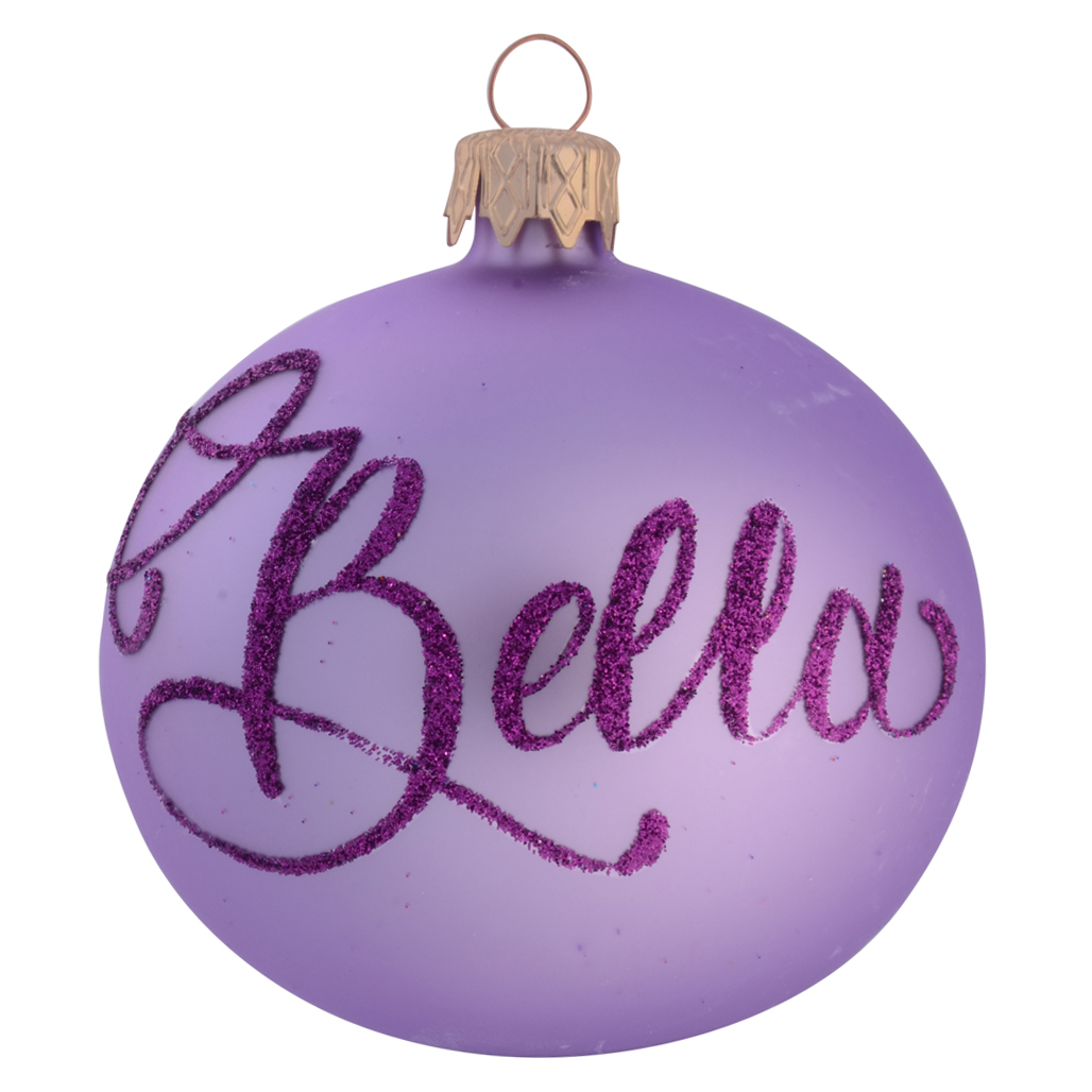 Lavendar Plain Personalised Christmas Bauble 8cm  with name