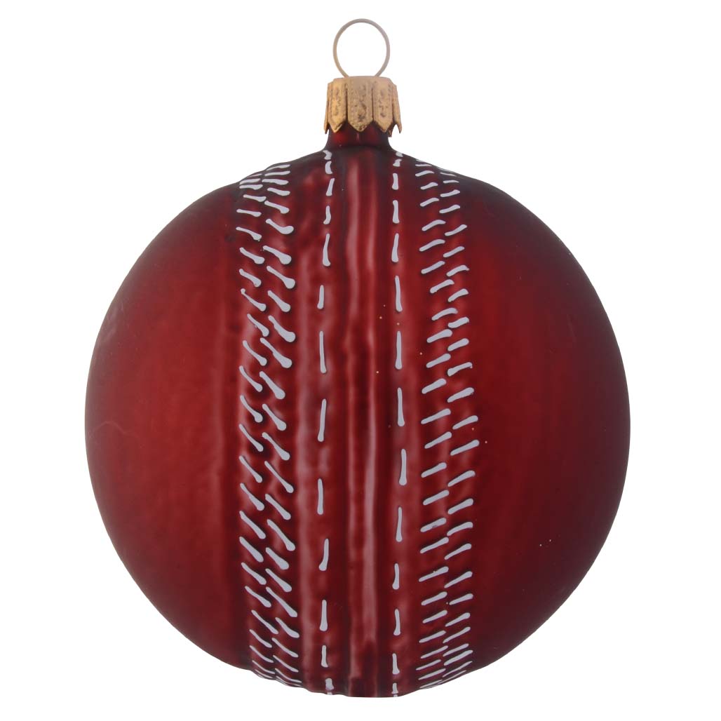 Red Cricket Ball Personalised Christmas Bauble 8cm
