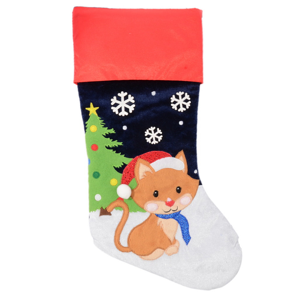 kitten with santa hat personalised stockings