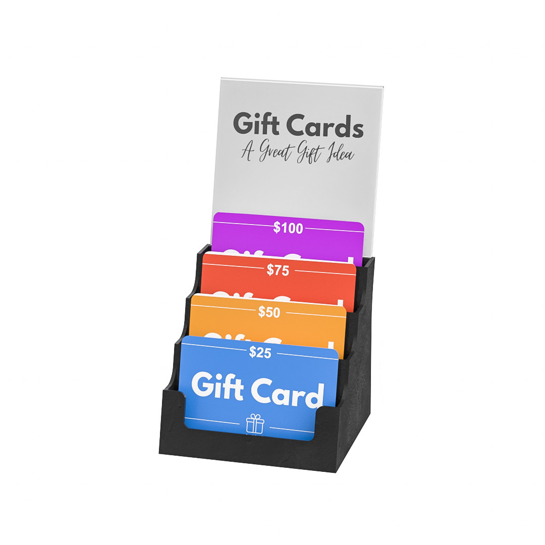 Retail Gift Card Display | Acrylic SignBackers 4T-Pockets