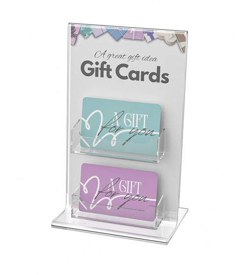 SignBacker™  Gift Card Stand-2 Card Pockets