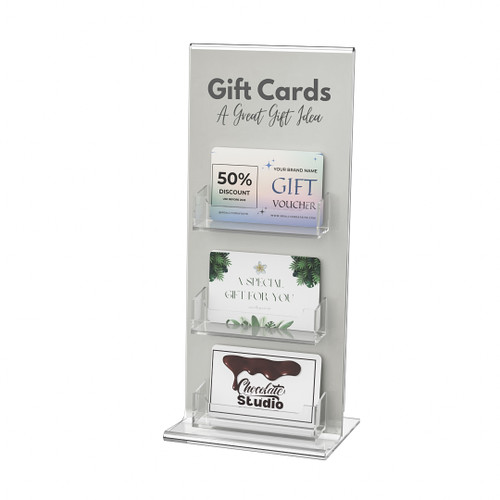 Retail Gift Card Stand-3 Card Pockets Retail Gift Card Stand-3 Card Pockets