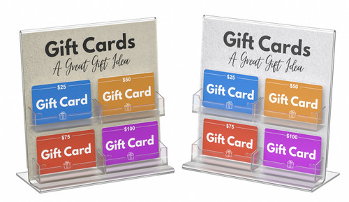 Acrylic Gift Card Stand-4 Card Pockets Acrylic Gift Card Stand-4 Card Pockets