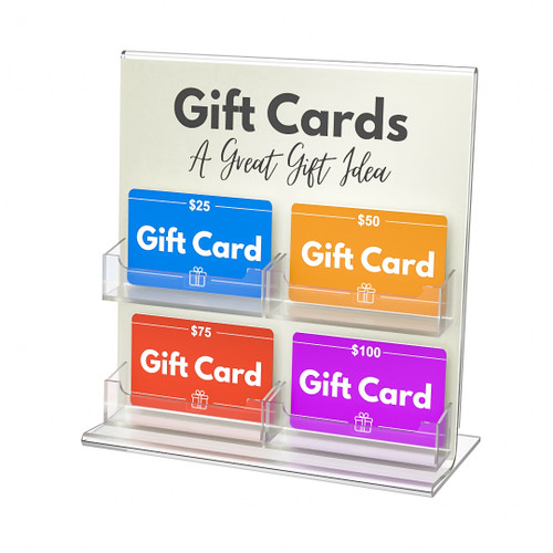 Retail Gift Card Stand-4 Card Pockets Retail Gift Card Stand-4 Card Pockets