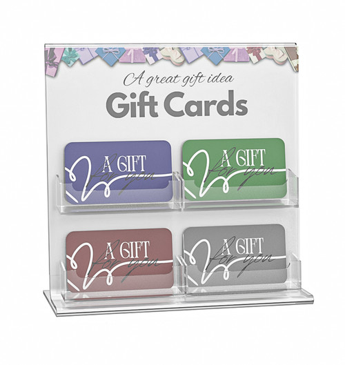 SignBacker™ Gift Card Stand-4 Card Pockets