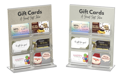 Acrylic Gift Card Stand-6 Card Pockets