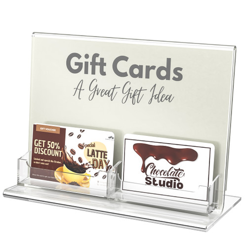 Acrylic Gift Card Stand-2 H Card Pockets Acrylic Gift Card Stand-2 H Card Pockets