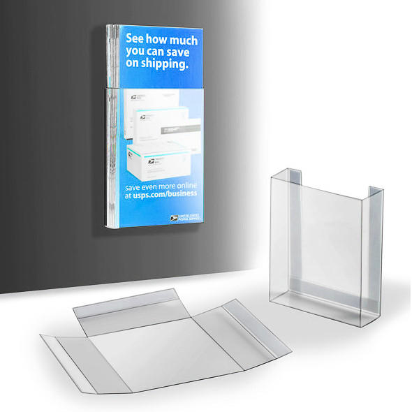 Peel-and-stick literature pockets installed on the wall