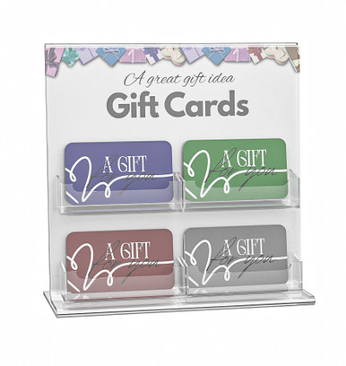Retail Gift Card Display | Acrylic SignBackers™ 4-Pockets