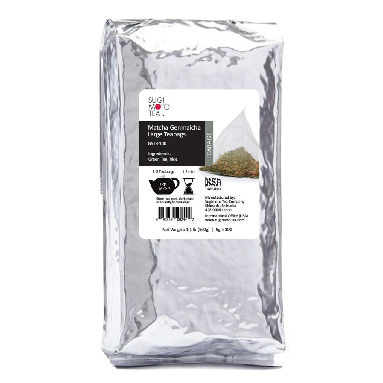 Kyoto-Nara Genmaicha Green Tea with Roasted Brown Rice, 25 Tea Bags (5 –  Teas Unique LLC