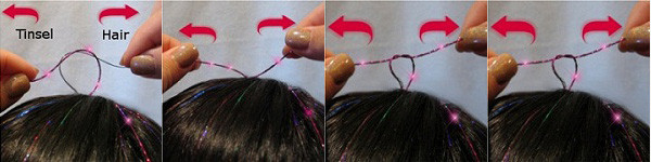 Hair Tinsel Application Hair Tinsel Application