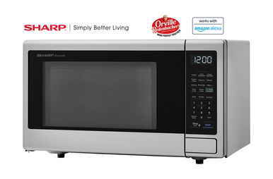 1.1 cu. ft. Sharp Stainless Steel Smart Microwave (SMC1139FS) – left angle view