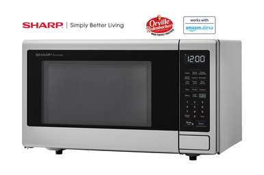 1.4 cu. ft. Sharp Stainless Steel Smart Microwave (SMC1449FS) – left angle view