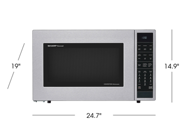 1.5 cu. ft. 900W Sharp Stainless Steel Carousel Convection + Microwave Oven (SMC1585BS)