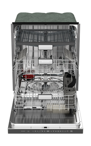 Sharp 24" Slide-In Stainless Steel Pocket Dishwasher (SDW6747GS) - Interior Head-on Shot