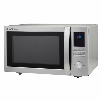1.6 cu. ft. Sharp Stainless Steel Carousel Countertop Microwave (SMC1655BS) – left angle view