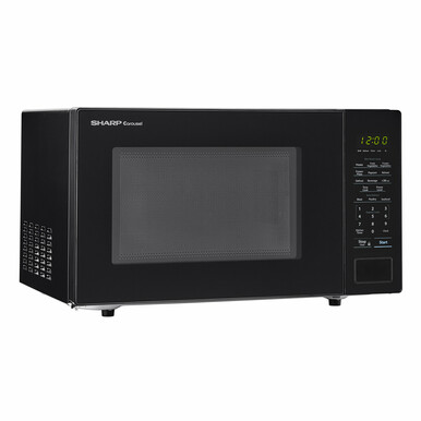 Sharp 1.1 cu. ft. Black Countertop Microwave (SMC1131CB) – right angle view