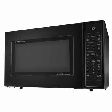 1.5 cu. ft. Sharp Black Carousel Convection Microwave (SMC1585BB) – left side view