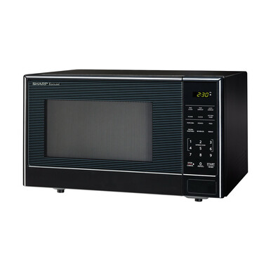 1.1 cu. ft. Sharp Black Carousel Countertop Microwave (SMC1111AB) – left angle view